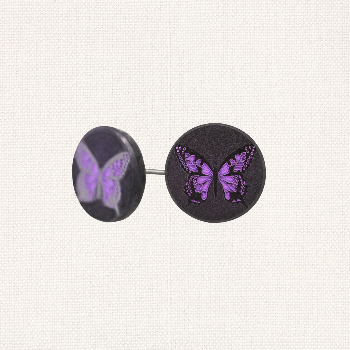 Solid Black Diamond Butterfly Earrings