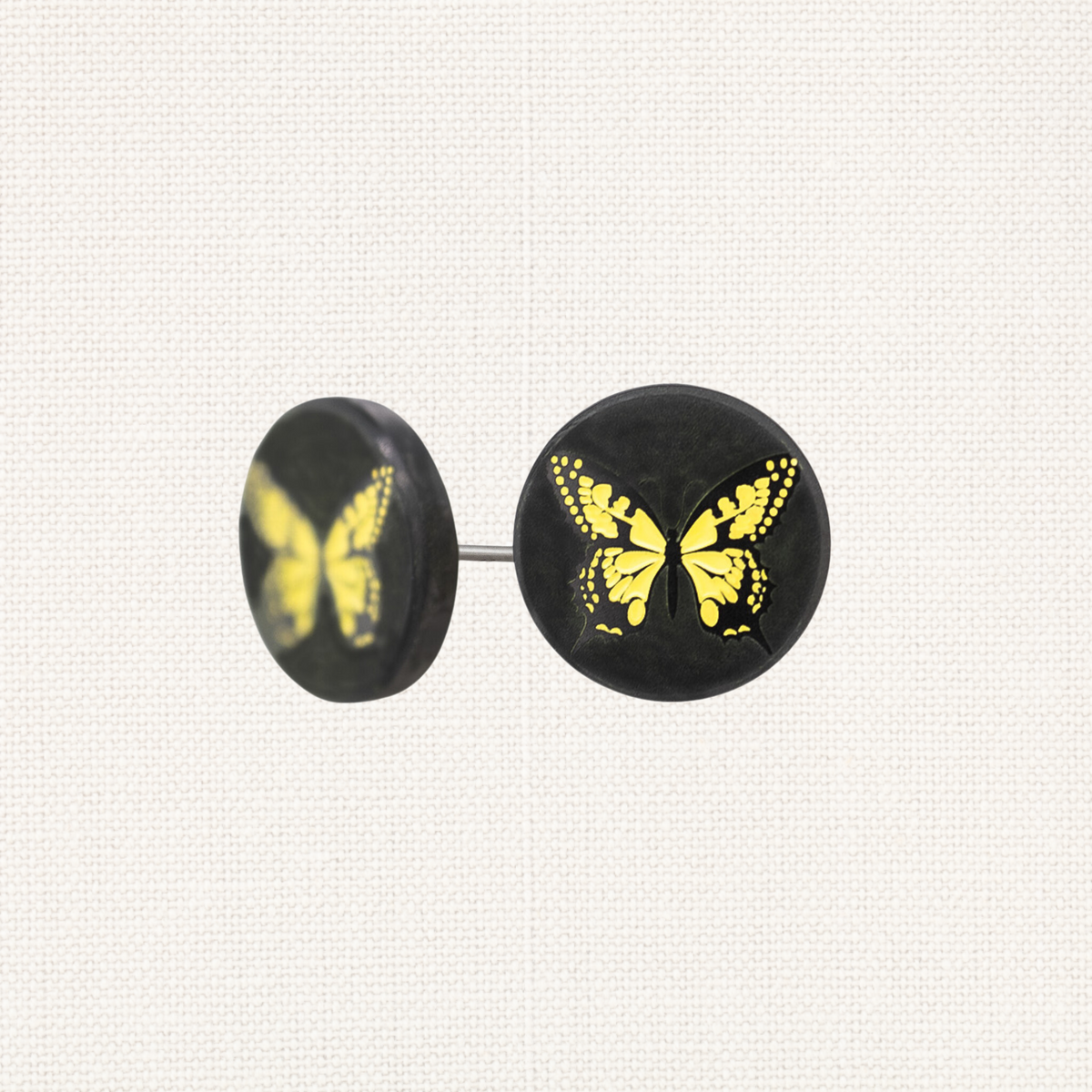 Solid Black Diamond Butterfly Earrings