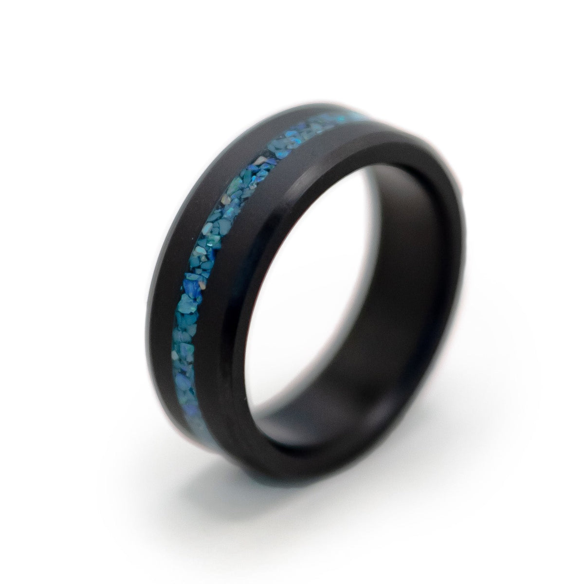 Ares Beveled Opal Inlay Ring