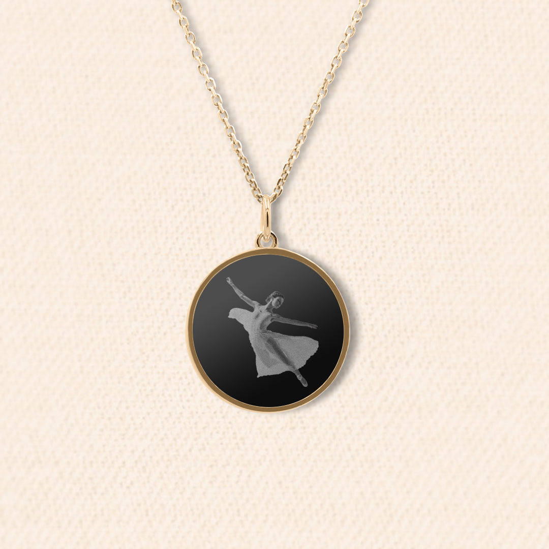 Custom Black Diamond Image Necklace