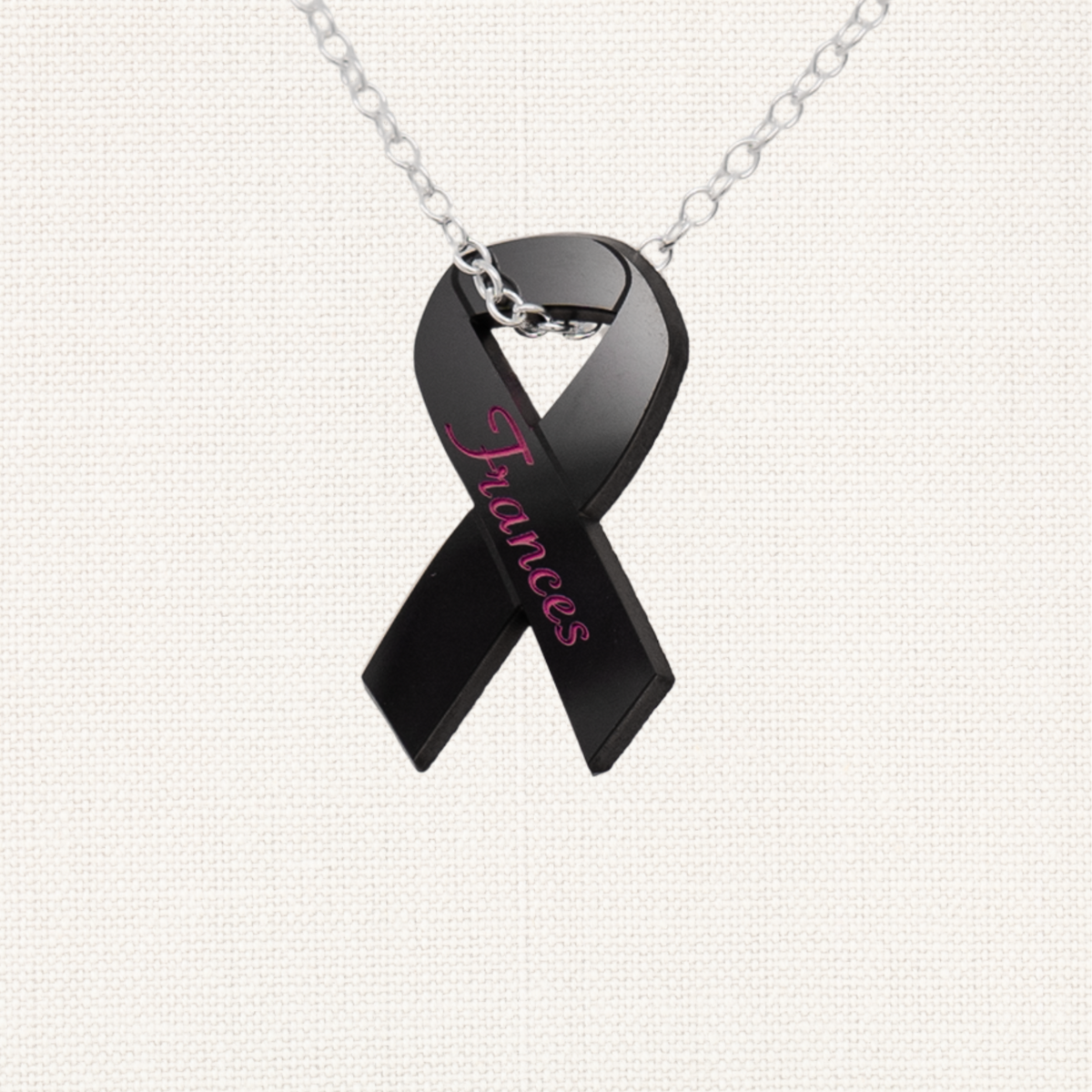 Custom Cancer Ribbon Cut-Out Pendant – Cerakote Finish