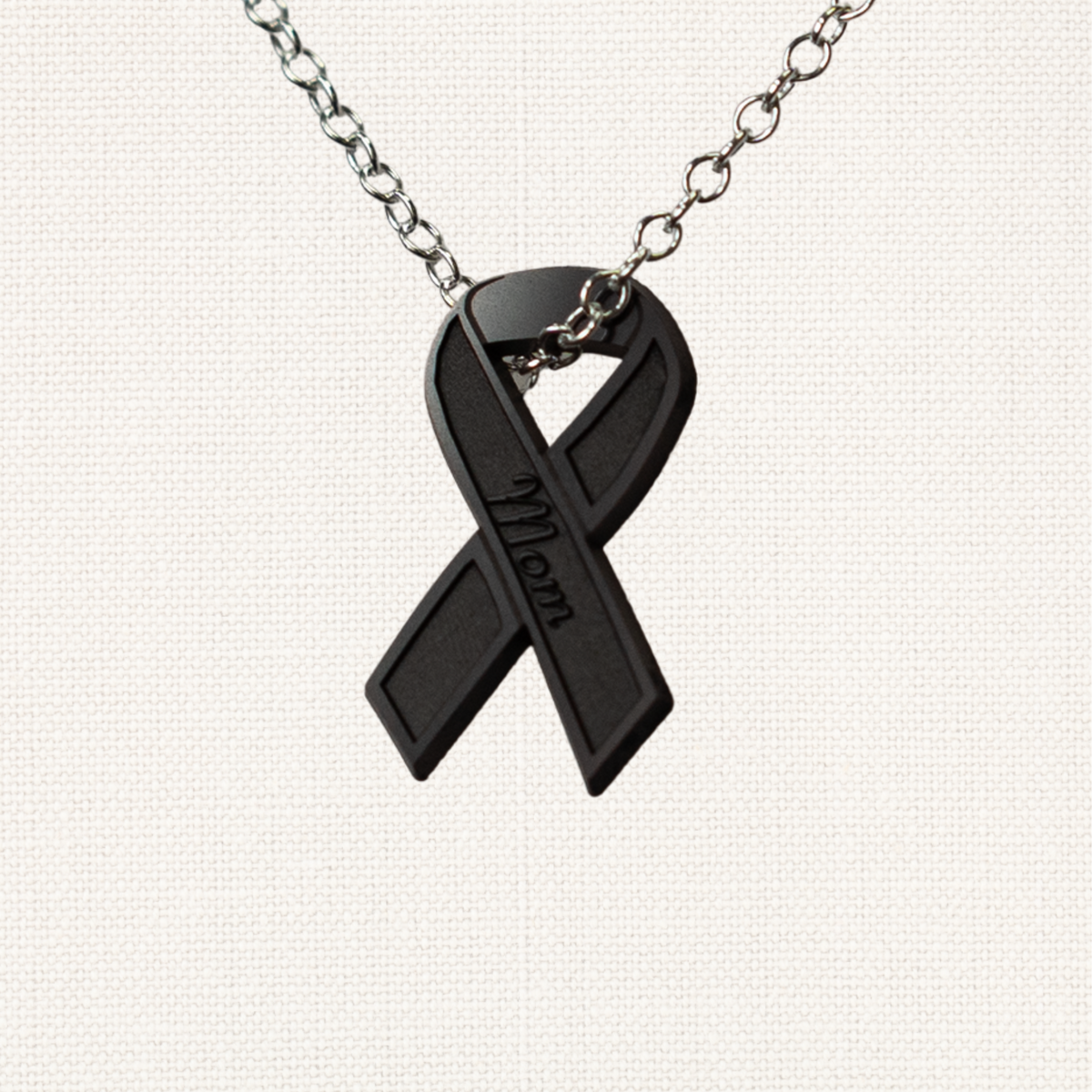 Custom Cancer Ribbon Cut-Out Pendant