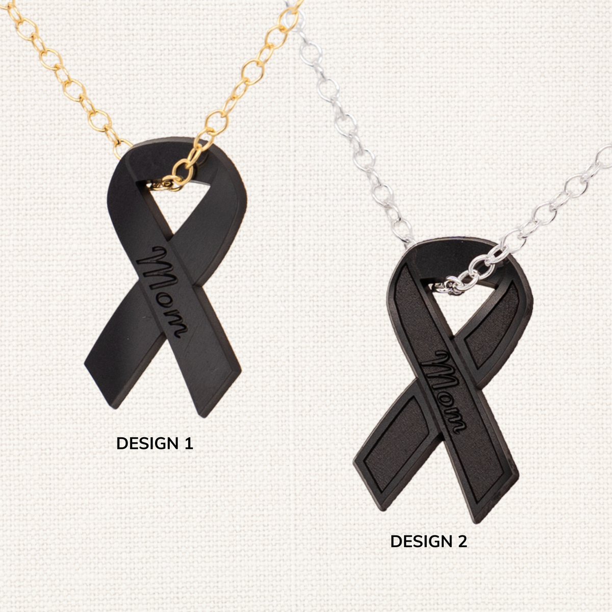 Custom Cancer Ribbon Cut-Out Pendant – Cerakote Finish