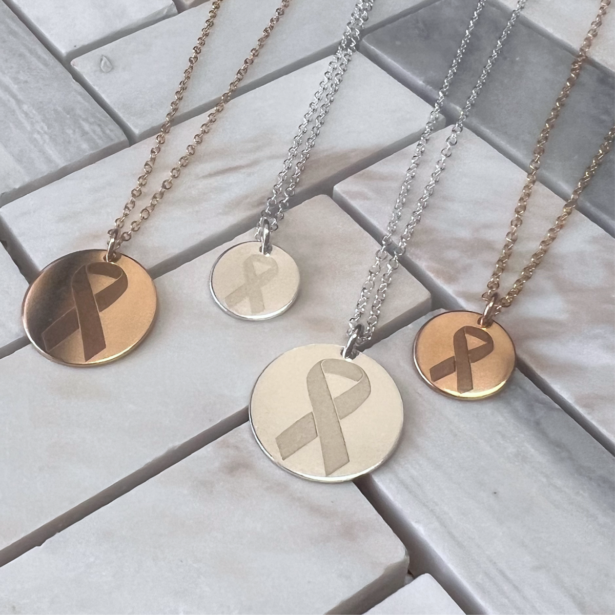 Dainty Cancer Awareness Disc Necklace
