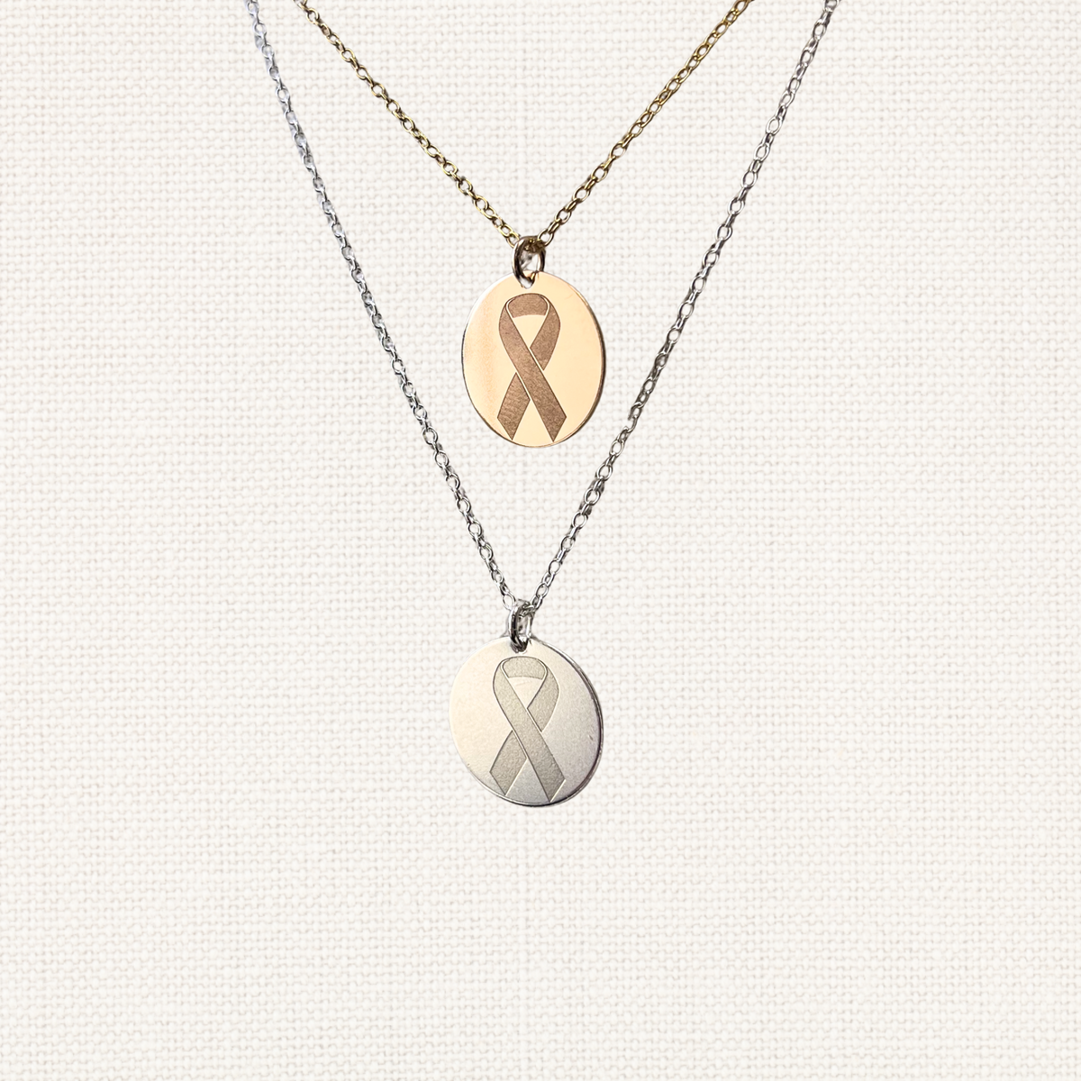 Dainty Cancer Awareness Disc Necklace