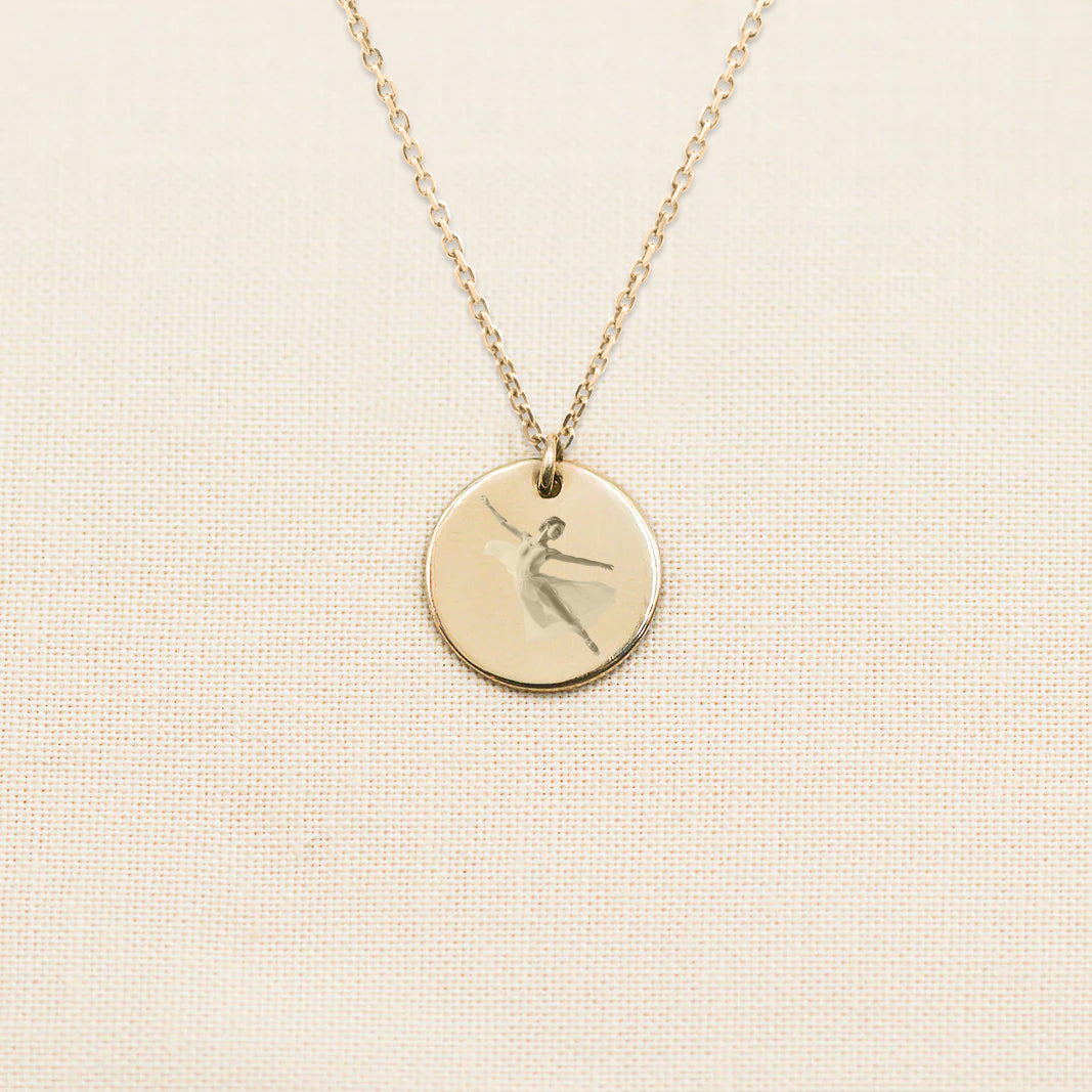 Dainty Image Disc Necklace - 1/2