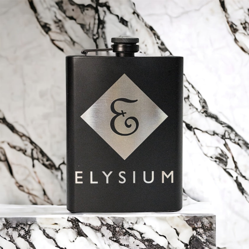 Custom Black Flask – Laser Engraved