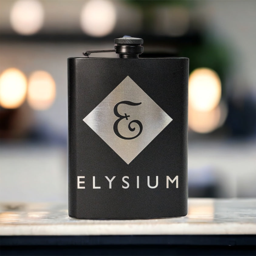 Custom Black Flask – Laser Engraved