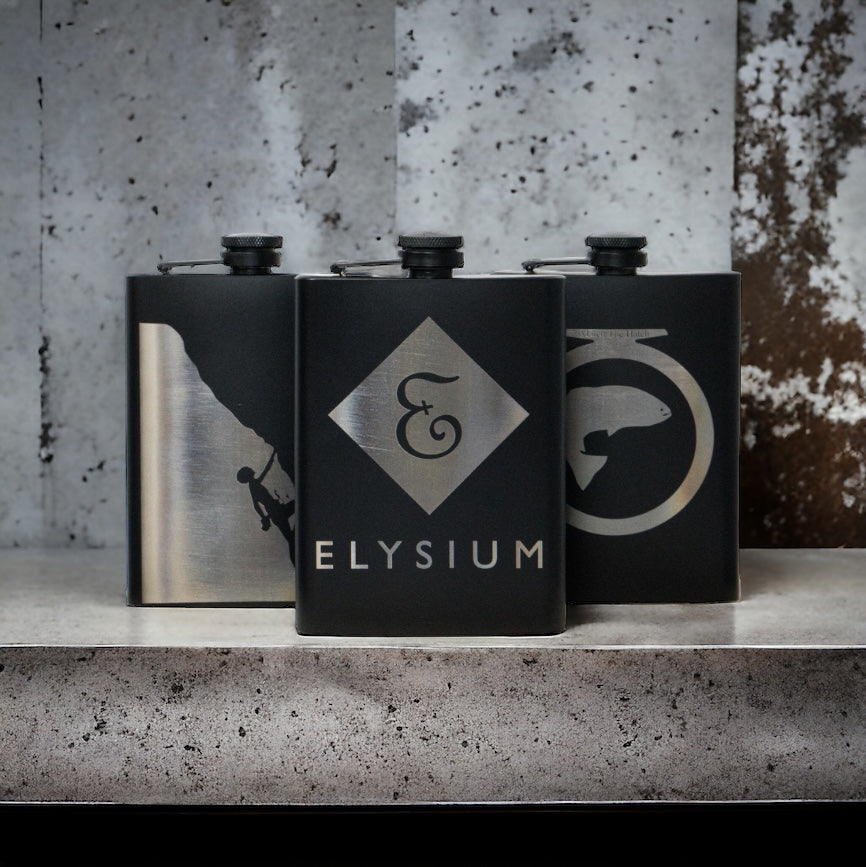Custom Black Flask – Laser Engraved
