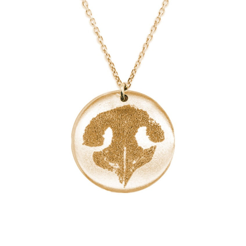 14k Gold - Textured Engraving - Pets Pendant