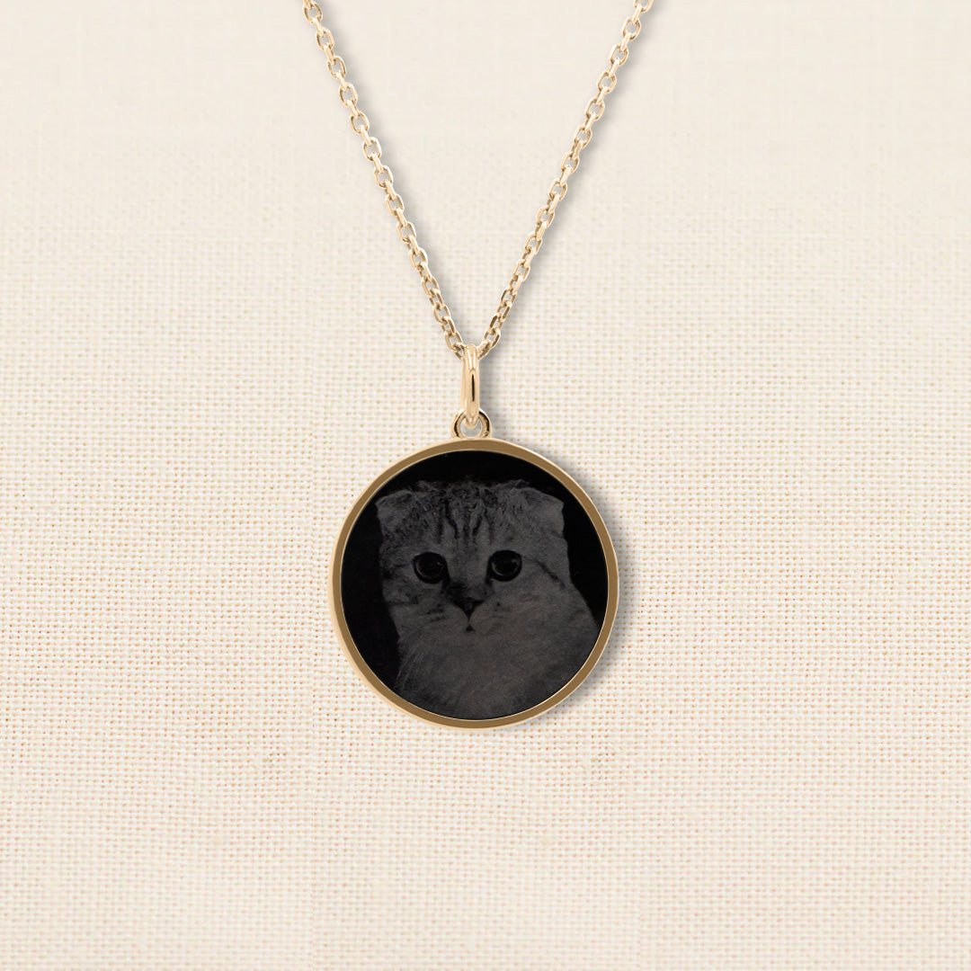 Custom Black Diamond Image Necklace