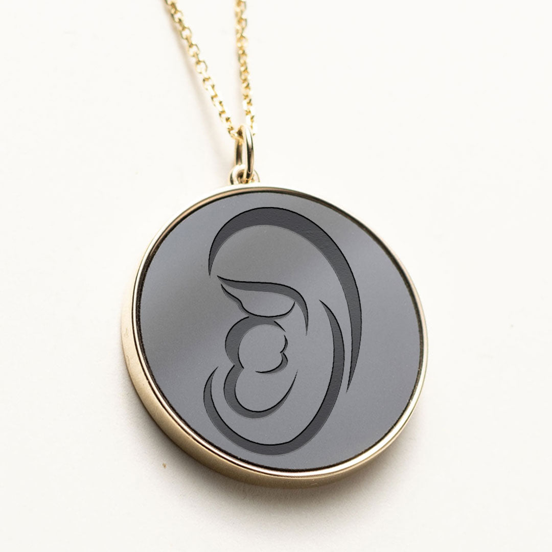 Elysium Black Diamond  Mom Necklace - Mother and Baby - Meraxi