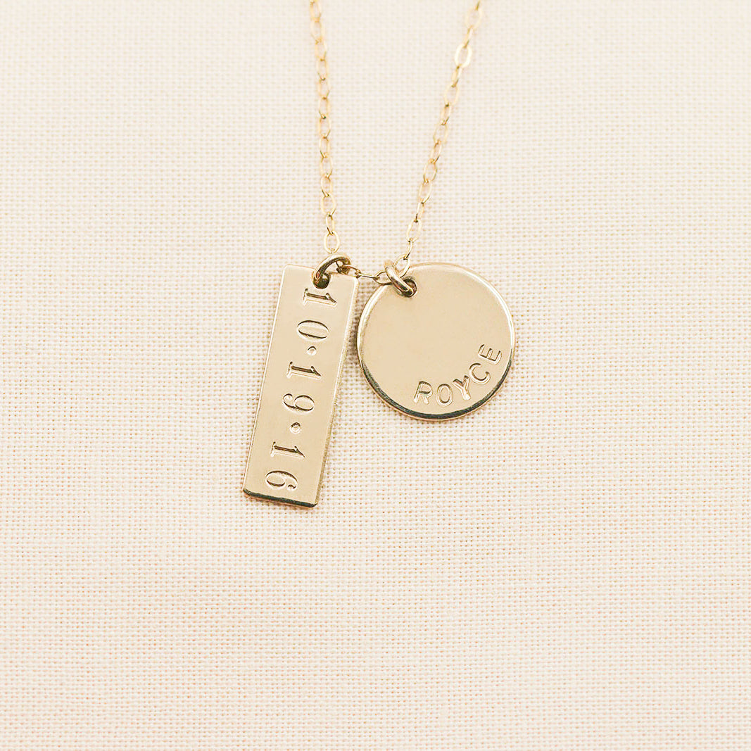 Bar and Disc Necklace