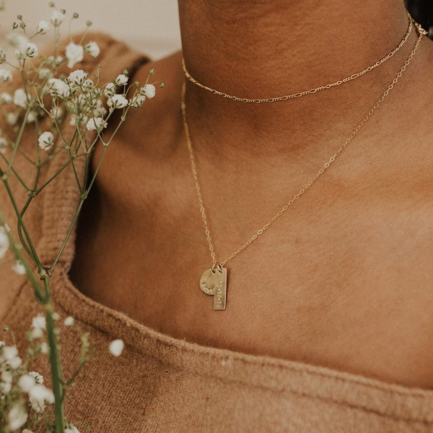 Bar and Disc Necklace