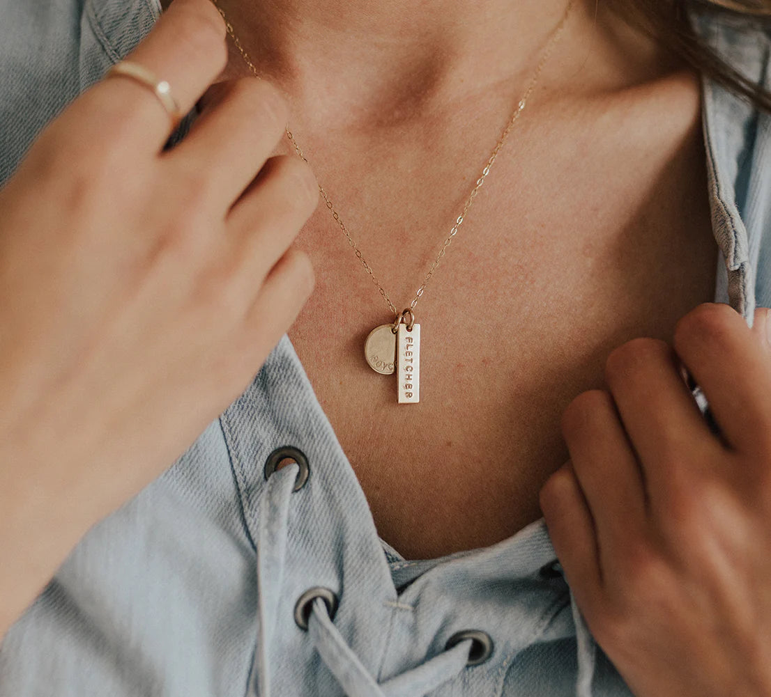 Bar and Disc Necklace