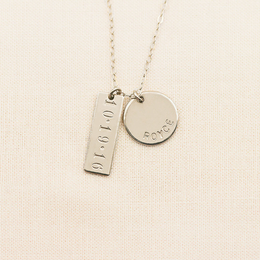 Bar and Disc Necklace
