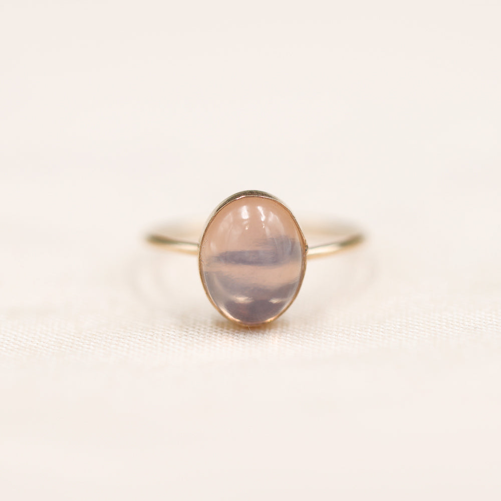 Lavender Moonstone Ring With A Purple Tinted Glassy Glow Gold or